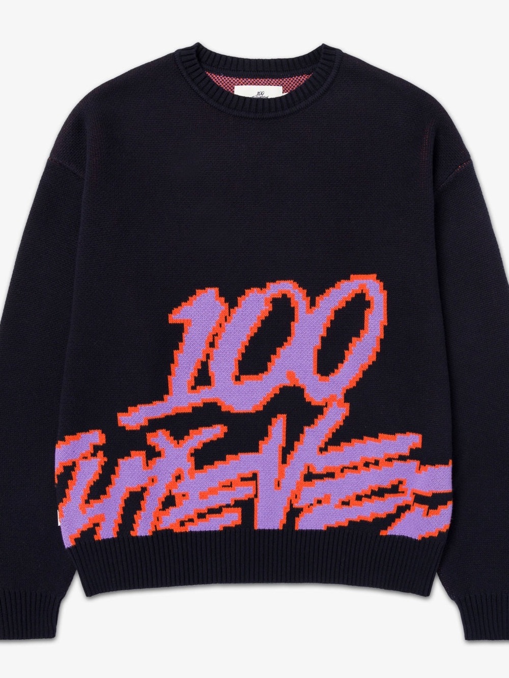 100 THIEVES Black Crewneck Pixel Core Sweater